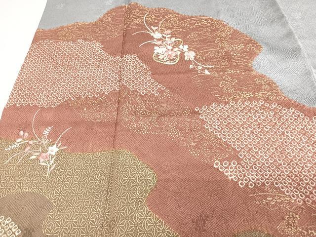 平和屋着物■訪問着　刺繍　絞り　花籠文　金彩　正絹　逸品　CABJ8241xe
