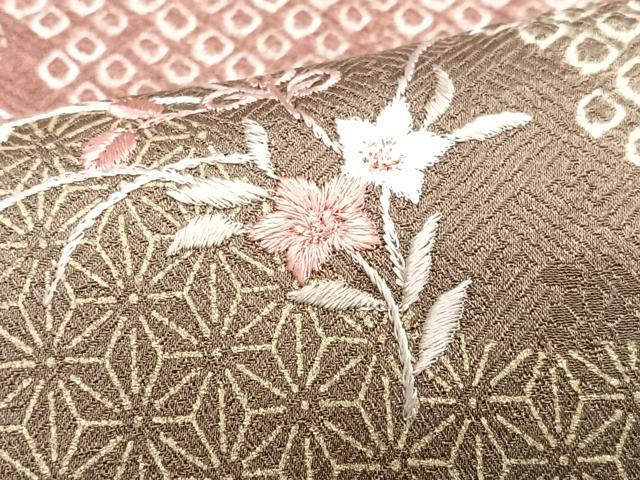 平和屋着物■訪問着　刺繍　絞り　花籠文　金彩　正絹　逸品　CABJ8241xe