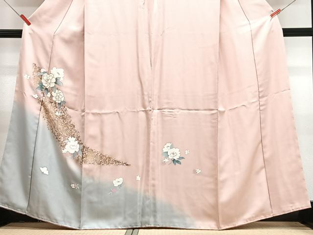平和屋着物■訪問着　草花文　暈し染め　金彩　正絹　逸品　未使用　CABJ8243xe