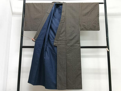 平和屋着物■男性　本場縞大島紬　間道　正絹　逸品　CABJ8245xe