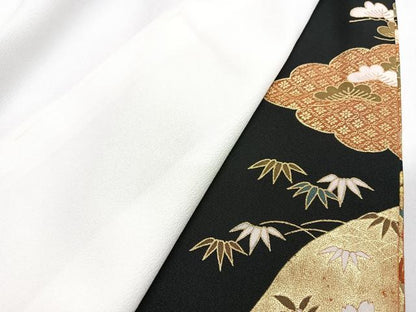 平和屋着物■豪華黒留袖　駒刺繍　風景文　金彩　正絹　逸品　CABJ8250xe