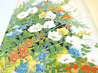 平和屋着物■訪問着　草花文　暈し染め　金彩　正絹　逸品　CABJ8251xe
