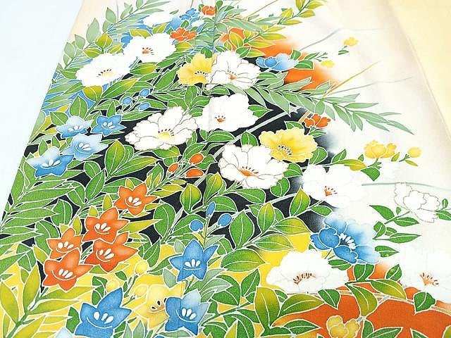 平和屋着物■訪問着　草花文　暈し染め　金彩　正絹　逸品　CABJ8251xe