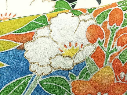 平和屋着物■訪問着　草花文　暈し染め　金彩　正絹　逸品　CABJ8251xe