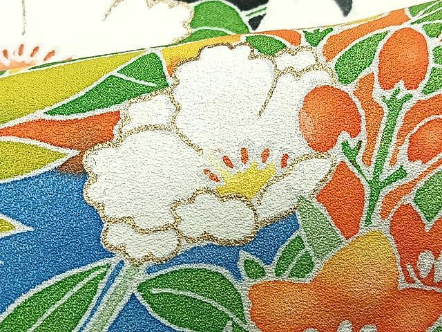 平和屋着物■訪問着　草花文　暈し染め　金彩　正絹　逸品　CABJ8251xe