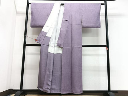 平和屋着物■上質な色無地　浅紫色　正絹　逸品　CABJ8252xe
