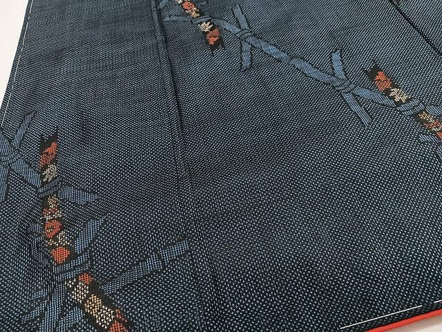 平和屋着物■本場大島紬　7マルキ　竹　草花文　正絹　逸品　未使用　CABJ8255xe