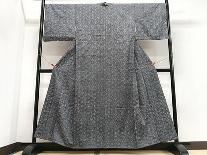 平和屋着物■上質な紬　亀甲花文　正絹　逸品　CABJ8260xe
