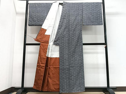 平和屋着物■上質な紬　亀甲花文　正絹　逸品　CABJ8260xe