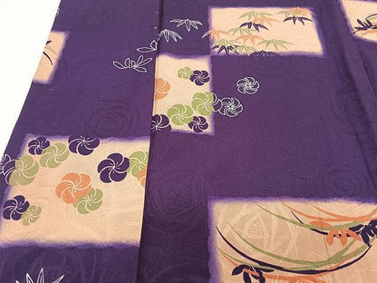 平和屋着物■アンティーク　大正ロマン　小振袖　草花文　正絹　逸品　CABJ8264xe