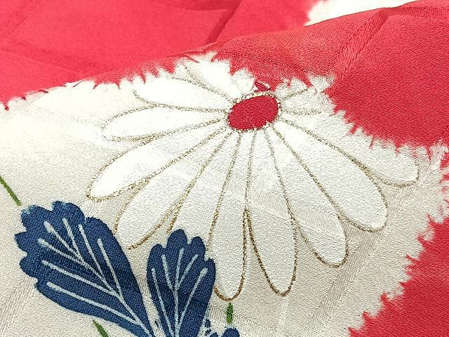 平和屋着物■訪問着　絞り　雲取り草花文　金銀彩　正絹　逸品　CABJ8265xe