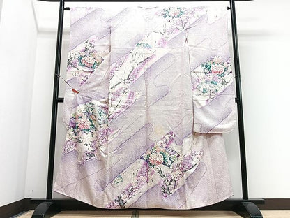 平和屋着物■豪華振袖　絞り　枝花文　暈し染め　銀彩　三越扱い　正絹　逸品　CABJ8269xe