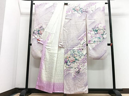 平和屋着物■豪華振袖　絞り　枝花文　暈し染め　銀彩　三越扱い　正絹　逸品　CABJ8269xe
