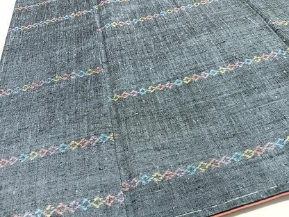 平和屋着物■上質な紬　横段文　正絹　逸品　未使用　CABJ8270xe
