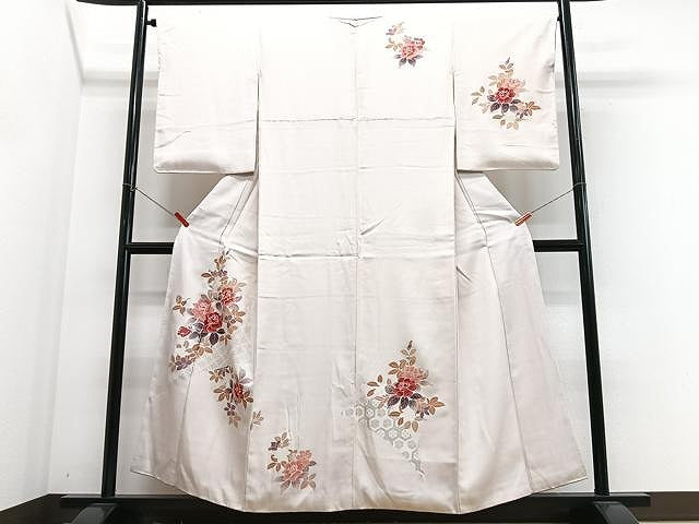 平和屋着物■訪問着　草花文　正絹　逸品　CABJ8271xe