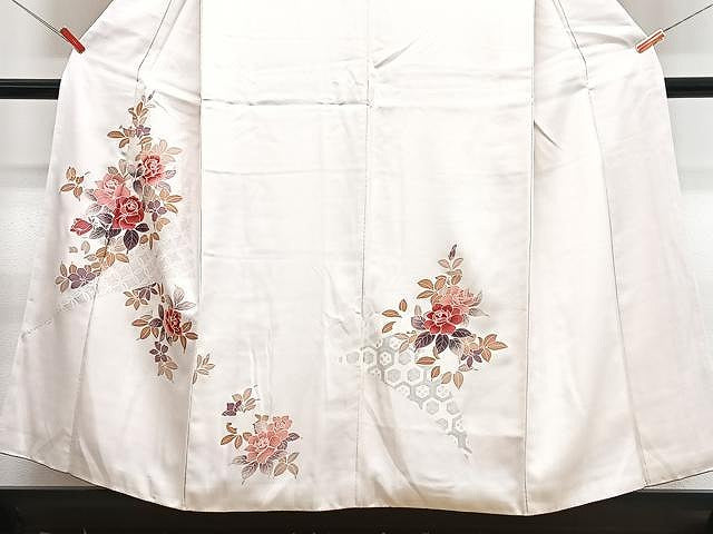平和屋着物■訪問着　草花文　正絹　逸品　CABJ8271xe