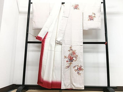 平和屋着物■訪問着　草花文　正絹　逸品　CABJ8271xe