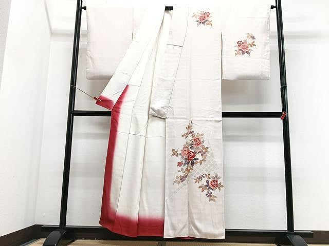 平和屋着物■訪問着　草花文　正絹　逸品　CABJ8271xe