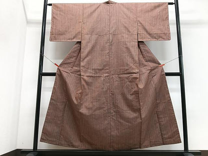 平和屋着物■上質なお召　絣文様　正絹　逸品　CABJ8273xe
