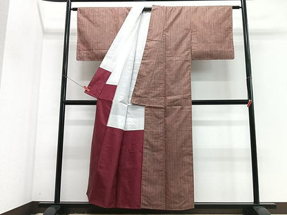 平和屋着物■上質なお召　絣文様　正絹　逸品　CABJ8273xe