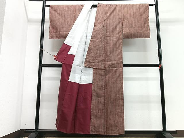 平和屋着物■上質なお召　絣文様　正絹　逸品　CABJ8273xe