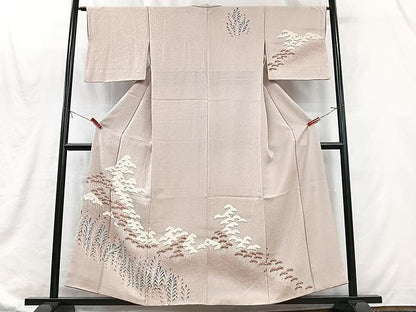 平和屋着物■訪問着　作家物　松樹林文　暈し染め　正絹　逸品　CABJ8284xe