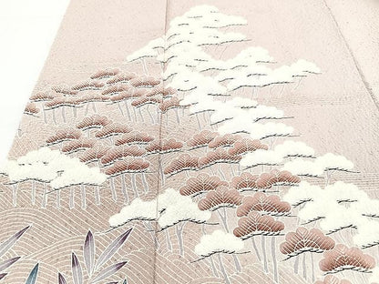 平和屋着物■訪問着　作家物　松樹林文　暈し染め　正絹　逸品　CABJ8284xe
