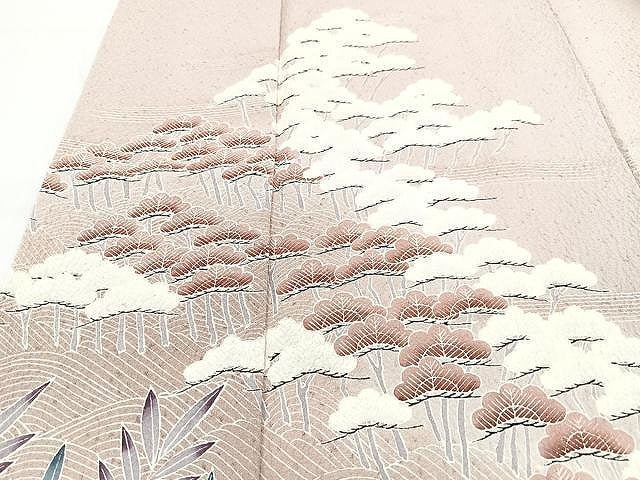 平和屋着物■訪問着　作家物　松樹林文　暈し染め　正絹　逸品　CABJ8284xe