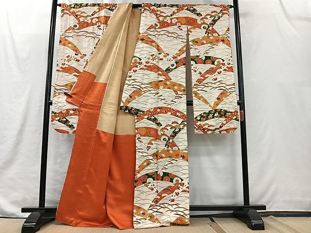 平和屋着物■豪華振袖　駒刺繍　芝草吉祥花文　金彩　正絹　逸品　CABJ8287xe