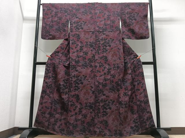 平和屋着物■上質な小紋　花鳥文　鬼しぼ縮緬　正絹　逸品　未使用　CABJ8296xe
