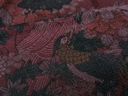 平和屋着物■上質な小紋　花鳥文　鬼しぼ縮緬　正絹　逸品　未使用　CABJ8296xe