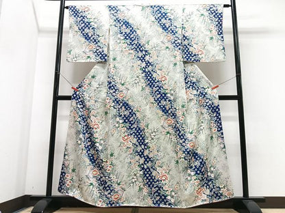 平和屋着物■上質な小紋　草花文　金彩　正絹　逸品　CABJ8297xe