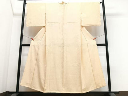 平和屋着物■上質な色無地　菱地紋　蜂蜜色　正絹　逸品　CABJ8302xe