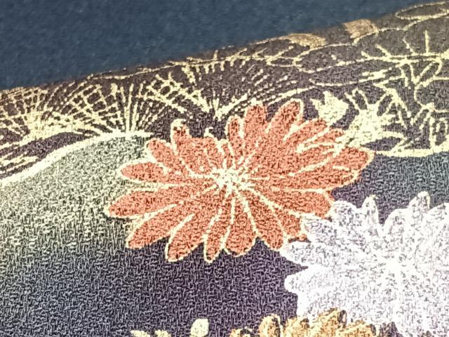 平和屋着物■訪問着　渡り橋風景文　暈し染め　金彩　正絹　逸品　CABJ8303xe