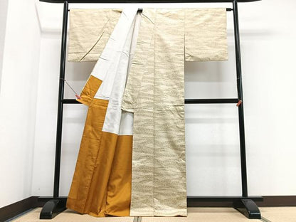平和屋着物■上質な紬　霞文　正絹　逸品　CABJ8308xe