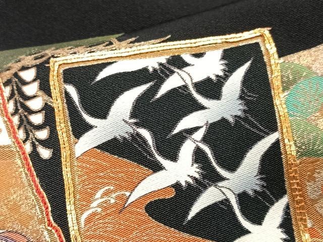 平和屋着物■豪華黒留袖　駒刺繍　十二単　流水色紙梅松文　暈し染め　金彩　正絹　逸品　CABJ8314xe