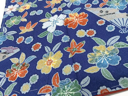 平和屋着物■上質な小紋　絞り　扇面花文　正絹　逸品　未使用　CABJ8318xe