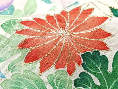 平和屋着物■豪華振袖　駒刺繍　絞り　地主神社　草花文　金銀彩　正絹　逸品　CABJ8322xe