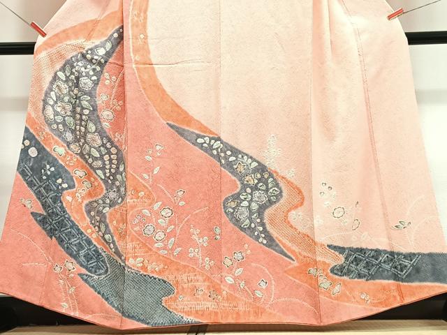 平和屋着物■訪問着　絞り　辻が花　暈し染め　正絹　逸品　CABJ8324xe