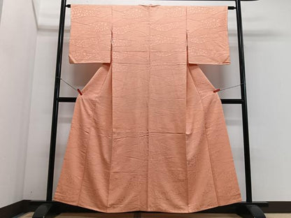 平和屋着物■上質な色無地　花唐草地紋　虹色　正絹　逸品　CABJ8325xe