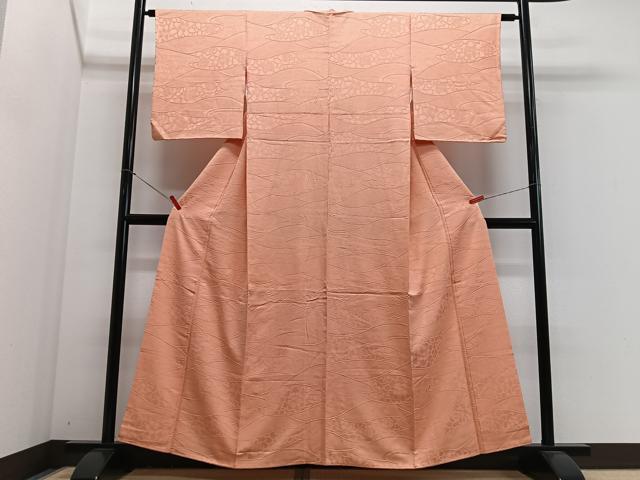 平和屋着物■上質な色無地　花唐草地紋　虹色　正絹　逸品　CABJ8325xe