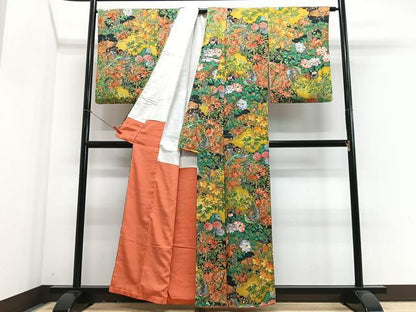 平和屋着物■上質な小紋　花鳥文　正絹　逸品　CABJ8328xe