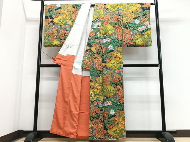 平和屋着物■上質な小紋　花鳥文　正絹　逸品　CABJ8328xe