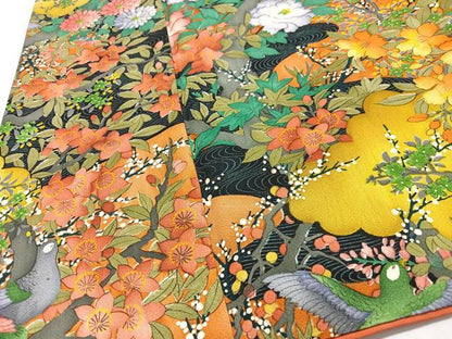 平和屋着物■上質な小紋　花鳥文　正絹　逸品　CABJ8328xe