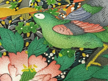 平和屋着物■上質な小紋　花鳥文　正絹　逸品　CABJ8328xe