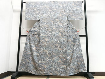 平和屋着物■上質な小紋　風景文　正絹　逸品　CABJ8330xe