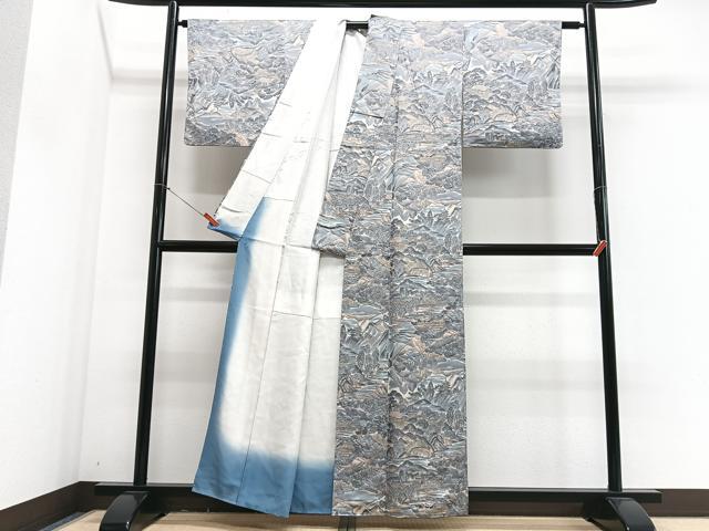 平和屋着物■上質な小紋　風景文　正絹　逸品　CABJ8330xe