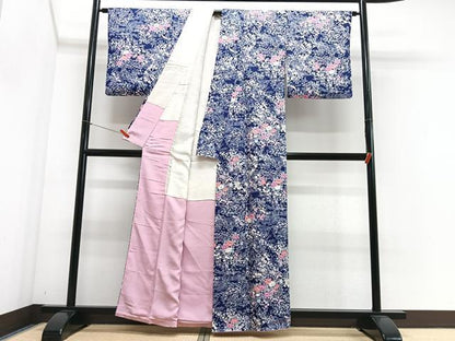 平和屋着物■上質な小紋　花鳥文　正絹　逸品　CABJ8341xe