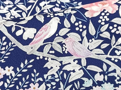 平和屋着物■上質な小紋　花鳥文　正絹　逸品　CABJ8341xe
