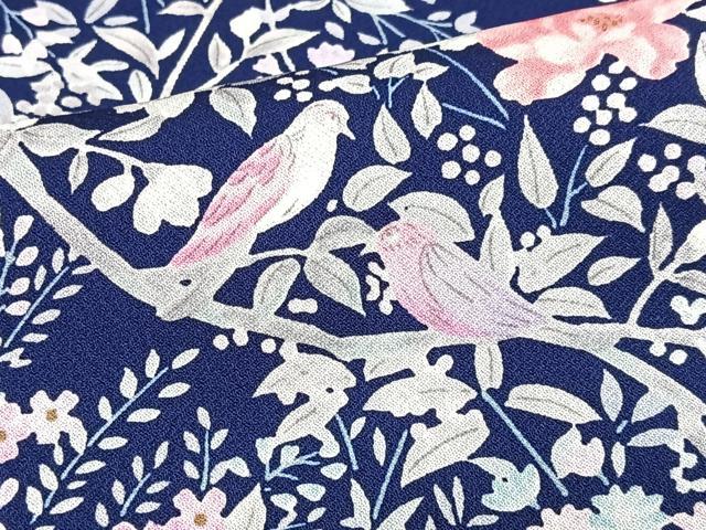 平和屋着物■上質な小紋　花鳥文　正絹　逸品　CABJ8341xe